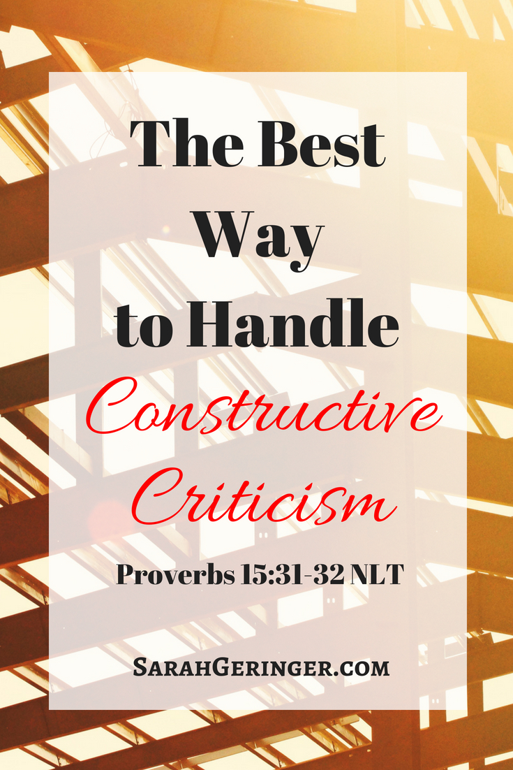 The Best Way To Handle Constructive Criticism - Sarah Geringer